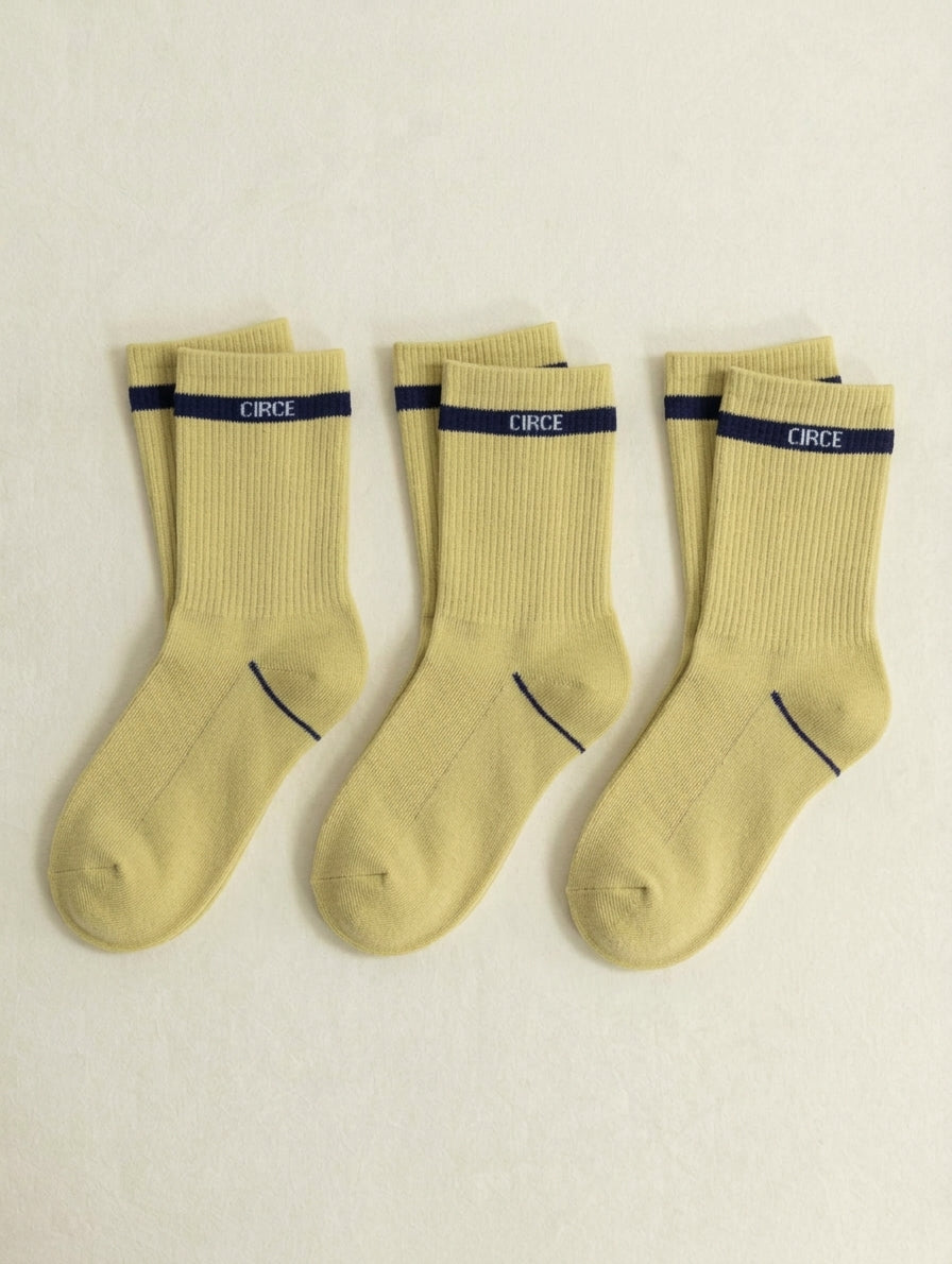 Everyday Kids Crew Sock 3-Pack (Yellow)