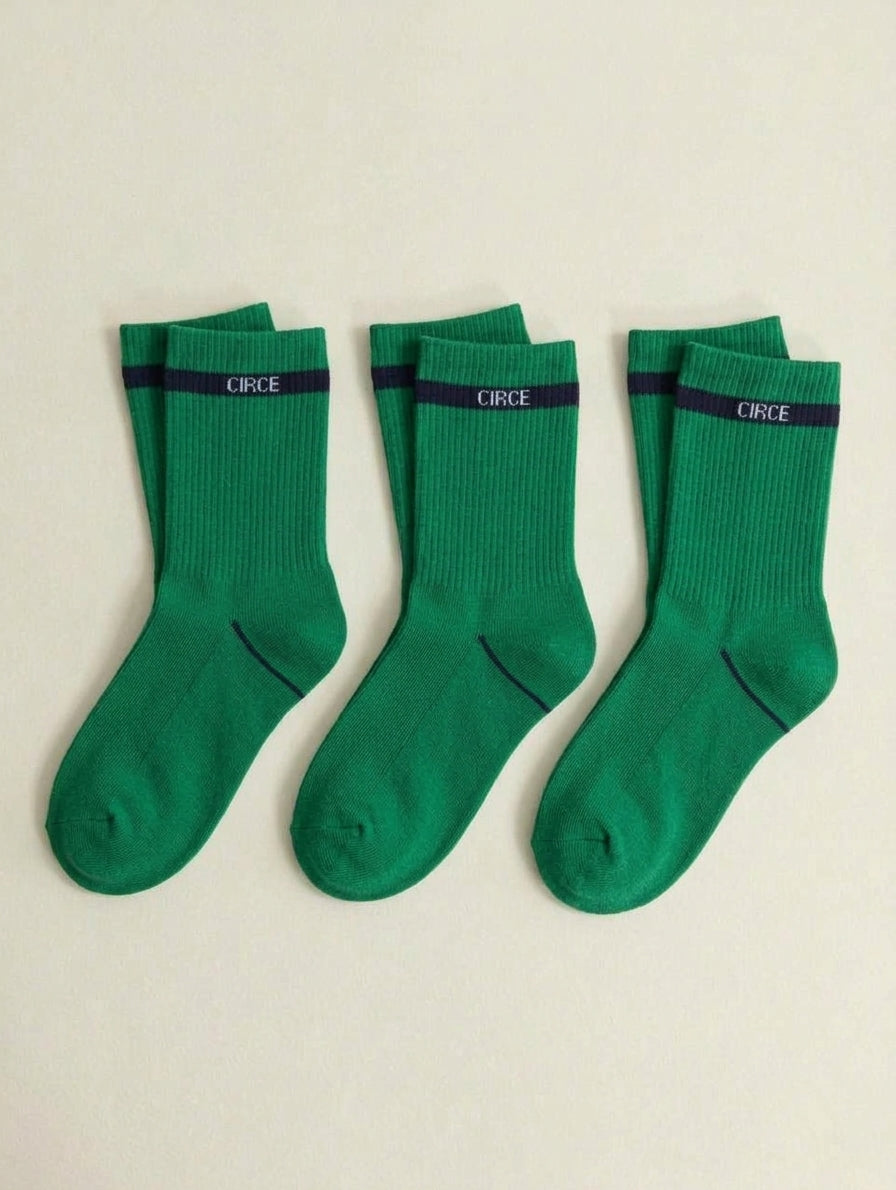 Everyday Kids Crew Sock 3-Pack (Green)