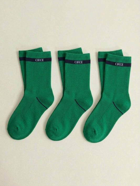 Everyday Kids Crew Sock 3-Pack (Green)